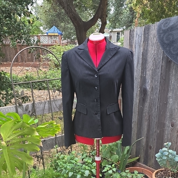 Cynthia Steffe Black Pinstripe Blazer